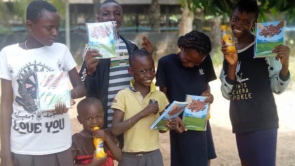 Joyful teenagers during community outreach